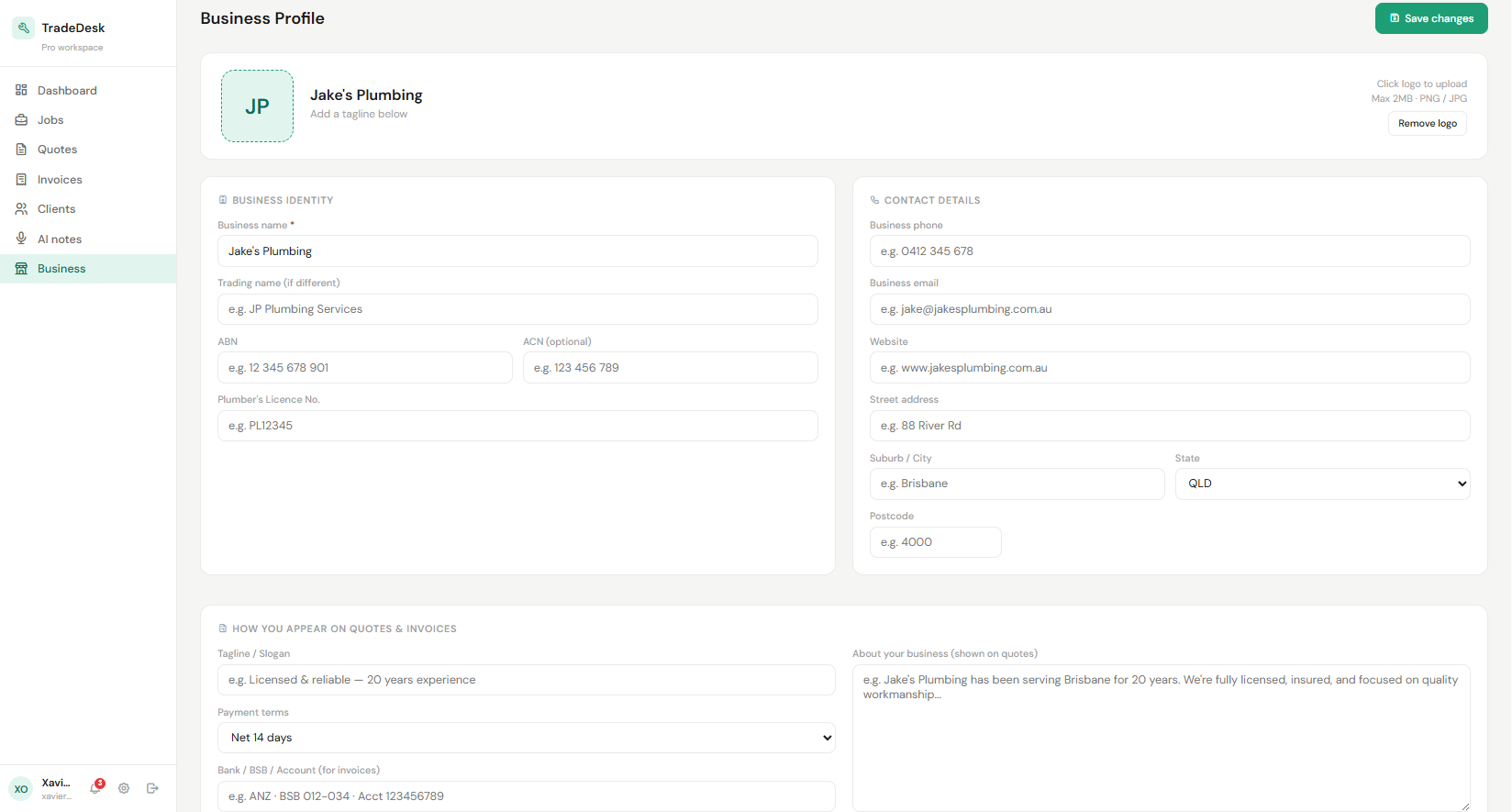 Business profile